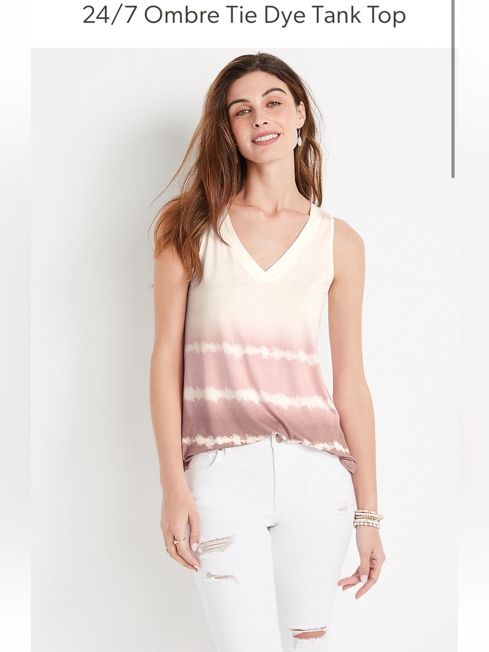 Maurices 24/7 Ombre Tie-Dye V-Neck Tank
